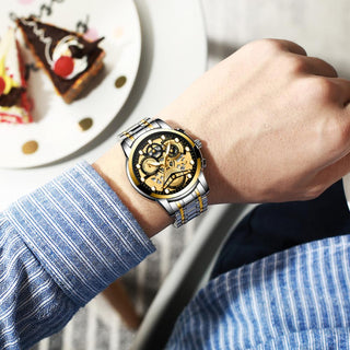 Watch Men Skeleton Automatic quartz Watch Gold Skeleton Vintage Man Watchwrist watches for men ALODIA STORE