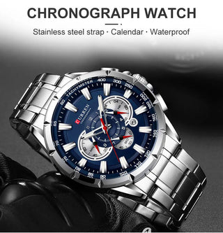 Curren Men’s Watches Top Brand Luxury Chronograph Quartz Men Watch Waterproof Sport Wrist Watch Men Stainless Steel Male Clock ALODIA STORE