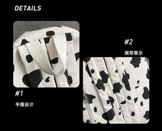 Cute Milk Cow Printing Women's Backpack Canvas Travel Mochila Women School Bag for Teenager Girls Fashion Rucksack Wholesale ALODIA STORE