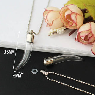 2PCS Glass Locket Urn Jewelry Cremation Jewelry Urn Necklace for Ashes Fillable vials Necklaces Blood Vial Necklace ALODIA STORE