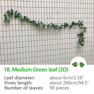 2.4M Silk Artificial Ivy Rattan Leaf Garland Plant Vine Home Wedding Bathroom Decoration Garden Festival Party Decor fake flower ALODIA STORE