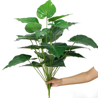 75cm 24Fork Fake Plants Large Artificial Monstera Tree Branch Plastic Tropical Palm False Turtle Leaf For Home Garden Room Decor ALODIA STORE