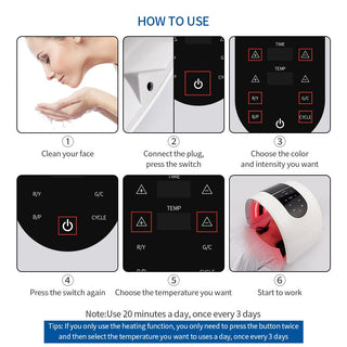 2 IN 1 Foldable 7 Color LED Photon 30-60℃ Heating Threapy Face&Body Mask ALODIA STORE