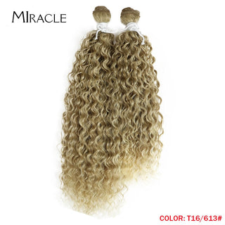 Afro Kinky Curly Hair Wave Synthetic Hair Heat Resistant Deep Wave Hair Bundles Extensions Brown Miracle hair Curly Weave Hair ALODIA STORE