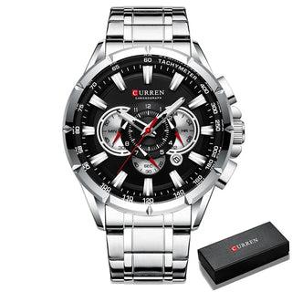 Curren Men’s Watches Top Brand Luxury Chronograph Quartz Men Watch Waterproof Sport Wrist Watch Men Stainless Steel Male Clock ALODIA STORE