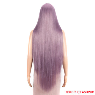 38 inch Straight Hair Synthetic Lace Front Wigs For Women High Temperature Fiber Ombre Blonde Highlight Cosplay Wig FASHION IDOL ALODIA STORE