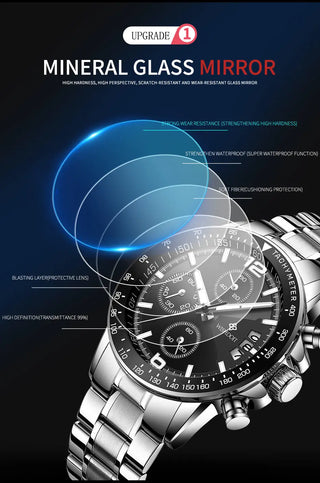 WISHDOIT New Fashion Men's Watch Top Luxury Brand Watch 30m Waterproof Luminous Stainless Steel Men's Watch Reloj hombre ALODIA STORE