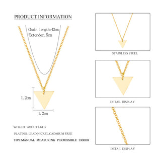 Wild&amp;Free Gold Plated Triangle Moon Star Pendant Necklace For Women Girls Short Geometric Charm Necklace ladies gift ALODIA STORE