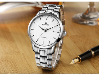 STARKING Business Men Watch 40mm Men's Mechanical Watch Simple Sapphire AM0184 2023 Calendar Ultra Thin Mechanical Watch 5Bar ALODIA STORE
