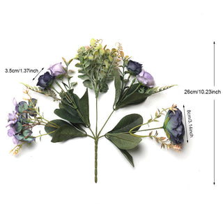 Autumn Artificial Peony Flowers Bride Silk Rose Bouquet DIY Wedding Home Garden Decoration Accessories Fall Hydrangea Fake Plant ALODIA STORE