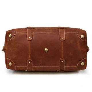 100% Genuine Crazy Horse Leather Men Travel Bags With Rivet Big HandBag For Male Cowhide Duffel Bag Mans Travelling Bag luxury ALODIA STORE