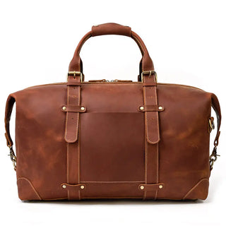 100% Genuine Crazy Horse Leather Men Travel Bags With Rivet Big HandBag For Male Cowhide Duffel Bag Mans Travelling Bag luxury ALODIA STORE