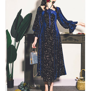 Dress Female Casual Long Sleeve Flroal Midi Dress ALODIA STORE