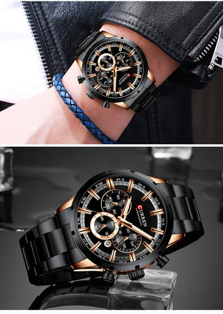 CURREN Men Watch Top Brand Luxury Sports Quartz Mens Watches Full Steel Waterproof Chronograph Wristwatch Men Relogio Masculino ALODIA STORE