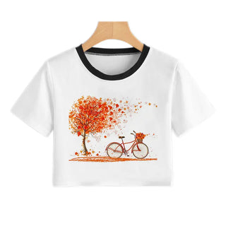 Summer fashion Harajuku Sexy tank Crop Top White T Shirt Clothes Women Cute Korean Style Graphic printed Croptop Short sleeve ALODIA STORE