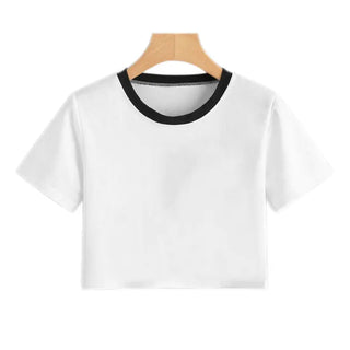 2020 New Summer Sexy Girls Printing Fashion Harajuku Sexy Tank Crop Top Mujer White Tops Clothes Women Croptop Short Sleeve ALODIA STORE