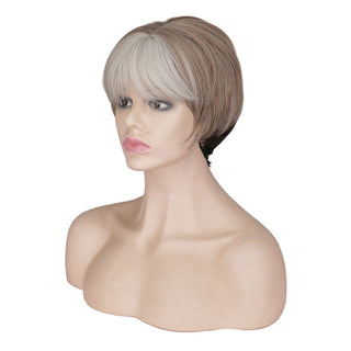WHIMSICAL W Synthetic Women Mixed Blonde Brown Short Wigs Natural Hair Wigs Heat Resistant Hair Wig for Women ALODIA STORE