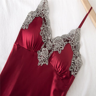 4PCS Satin Sleepwear Lady Pajamas Suit Nighty&amp;Robe Set Sexy Intimate Lingerie Casual Bridal Wedding Gift Homewear Nightgown ALODIA STORE