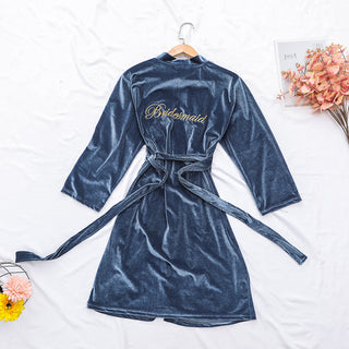 Women Sexy Bride Wedding Robe Sleepwear Velvet Intimate Lingerie women sexy ALODIA STORE