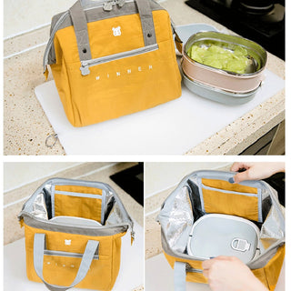 Portable Lunch Bag New Thermal Insulated Lunch Box Tote Cooler Bag Bento Pouch Lunch Container School Food Storage Bags ALODIA STORE