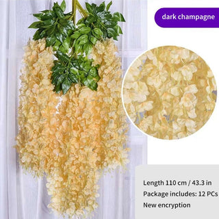 12Pcs Wisteria Artificial Flower Rattan Wreath Arch Wedding Home Garden Office Decoration pendant Plant Wall Decoration ALODIA STORE