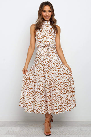 Summer Long Dress Polka Dot Casual Dresses Black Sexy Halter Strapless New 2023 ALODIA STORE