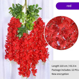 12Pcs Wisteria Artificial Flower Rattan Wreath Arch Wedding Home Garden Office Decoration pendant Plant Wall Decoration ALODIA STORE