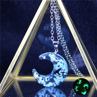 Chic Transparent Resin Rould Ball Moon Pendant Necklace Women Blue Sky White Cloud Chain Necklace Fashion Jewelry Gifts for Girl ALODIA STORE
