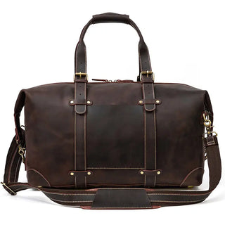 100% Genuine Crazy Horse Leather Men Travel Bags With Rivet Big HandBag For Male Cowhide Duffel Bag Mans Travelling Bag luxury ALODIA STORE