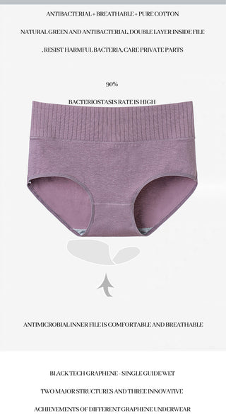 Cotton  Underwear Panties High Waist Briefs Solid Color Breathable Underpants Seamless Soft Lingerie Girls Fashion Briefs ALODIA STORE
