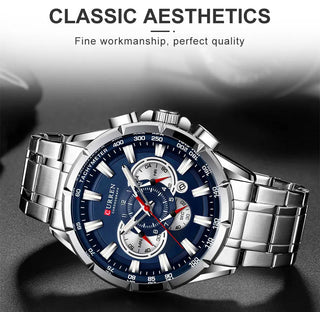 Curren Men’s Watches Top Brand Luxury Chronograph Quartz Men Watch Waterproof Sport Wrist Watch Men Stainless Steel Male Clock ALODIA STORE