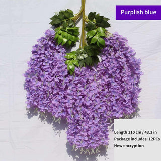 12Pcs Wisteria Artificial Flower Rattan Wreath Arch Wedding Home Garden Office Decoration pendant Plant Wall Decoration ALODIA STORE