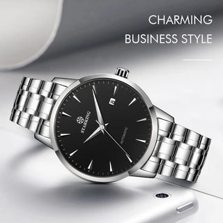 STARKING Business Men Watch 40mm Men's Mechanical Watch Simple Sapphire AM0184 2023 Calendar Ultra Thin Mechanical Watch 5Bar ALODIA STORE