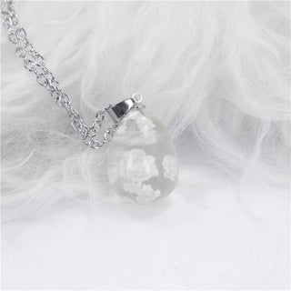 Chic Transparent Resin Rould Ball Moon Pendant Necklace Women Blue Sky White Cloud Chain Necklace Fashion Jewelry Gifts for Girl ALODIA STORE