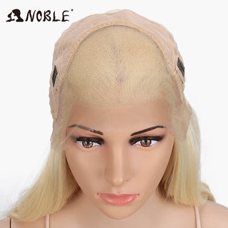 Noble Synthetic Lace Front Wig Long straight Hair 28 Inch Natural Wig Ombre Blonde Wig Heat Resistant Fiber Wigs For Black Women ALODIA STORE