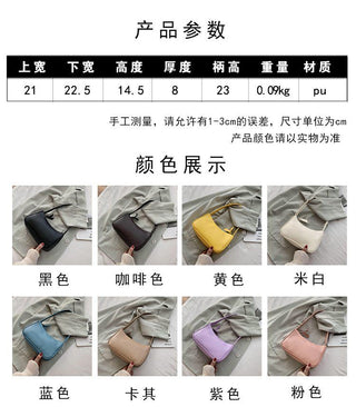 Fashion Design Women Small  Handbags Soft PU Leather Ladies Armpit Shoulder Bags Vintage Simple Girls Clutch Purse Tote ALODIA STORE