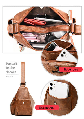 Vintage Women Shoulder Bag Branded Quality Leather Crossbody Bags ALODIA STORE