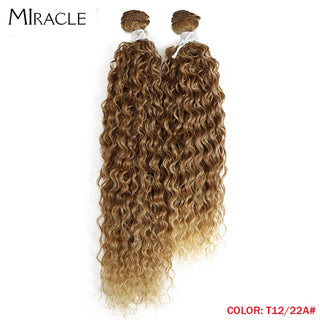 Afro Kinky Curly Hair Wave Synthetic Hair Heat Resistant Deep Wave Hair Bundles Extensions Brown Miracle hair Curly Weave Hair ALODIA STORE