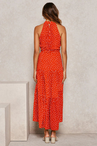 Summer Long Dress Polka Dot Casual Dresses Black Sexy Halter Strapless New 2023 ALODIA STORE