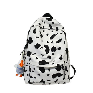 Cute Milk Cow Printing Women's Backpack Canvas Travel Mochila Women School Bag for Teenager Girls Fashion Rucksack Wholesale ALODIA STORE
