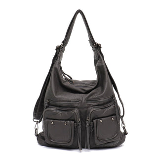 CEZIRA Large Soft Casual Women Bags Functional Girl School Backpack PU Leather Bag Ladies Multi Pockets Messenger&amp;Shoulder Bag ALODIA STORE