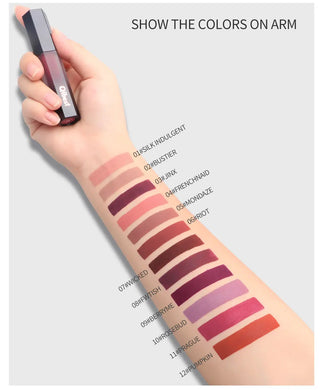 QIBEST Matte Lip Gloss Lips Makeup Moisturizer Lipstick Long Lasting Liquid Lipstick Lip Tint Cosmetics Lipgloss Lightweight ALODIA STORE