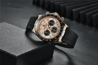 PAGANI DESIGN Top Brand New Rubber Strap Chronograph Watch Men Quartz Wristwatch Luxury Sapphire Glass Sports Watch Men Relogio ALODIA STORE