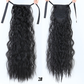 Allaosify Long Straight Clip In Hair Fake Hair Ponytail Hairpiece With Hairpins Synthetic Hair Pony Tail Brown Hair Extensions ALODIA STORE