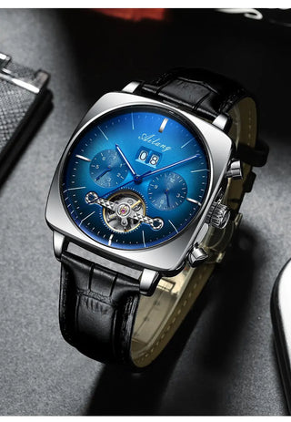 AILANG new watch men's automatic mechanical watch waterproof tourbillon black technology luminous fashion men's watch ALODIA STORE
