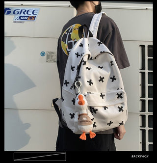 Cute Milk Cow Printing Women's Backpack Canvas Travel Mochila Women School Bag for Teenager Girls Fashion Rucksack Wholesale ALODIA STORE