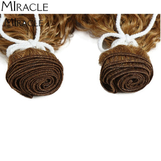 Afro Kinky Curly Hair Wave Synthetic Hair Heat Resistant Deep Wave Hair Bundles Extensions Brown Miracle hair Curly Weave Hair ALODIA STORE