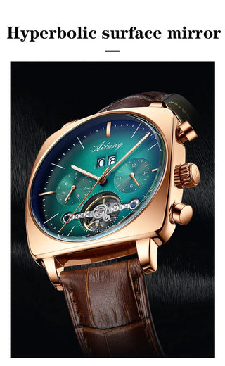 AILANG new watch men's automatic mechanical watch waterproof tourbillon black technology luminous fashion men's watch ALODIA STORE