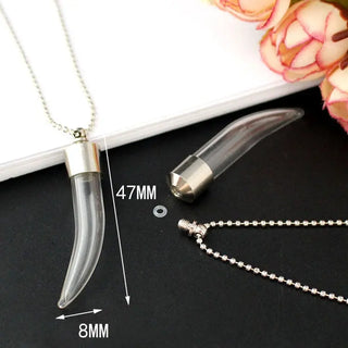 2PCS Glass Locket Urn Jewelry Cremation Jewelry Urn Necklace for Ashes Fillable vials Necklaces Blood Vial Necklace ALODIA STORE