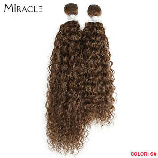Afro Kinky Curly Hair Wave Synthetic Hair Heat Resistant Deep Wave Hair Bundles Extensions Brown Miracle hair Curly Weave Hair ALODIA STORE